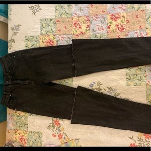 Black stack pants